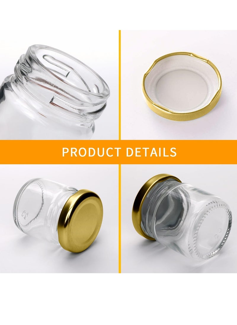 Peachjoy - Mini Glass Jars Set - Bulk Pack of 20 Small Containers with Lids, 1.5 oz Clear Glass Bottles for Honey, Jams, Crafts and Wedding Favors, Airtight, Reusable - Image 1