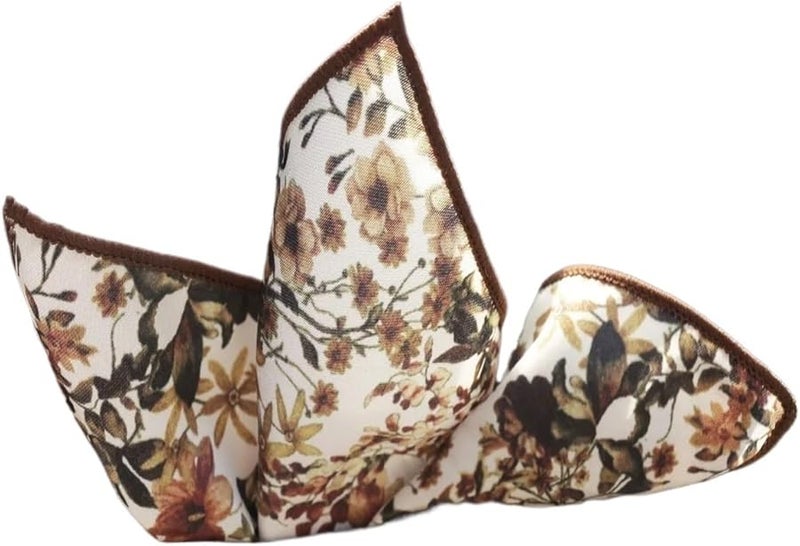 No 16 Color Mens Pocket Squares 10PCS Floral Printed Silk Handkerchief Wedding Suit Accessories - Image 3