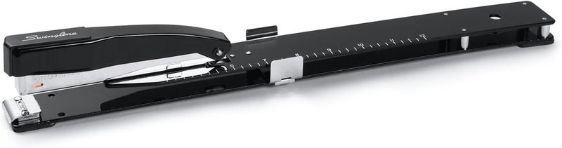 Swingline Heavy Duty Long Reach Stapler with Ruler and Adjustable Guide - Black - Image 1