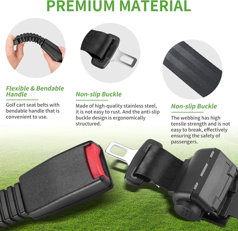 10L0L Universal 4 Passenger Golf Cart Seat Belt Kit for EZGO, Yamaha, Club Car with Bracket - Image 4