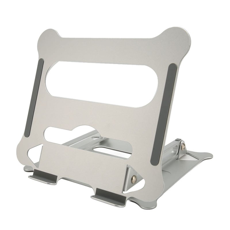 حامل كمبيوتر محمول من الألومنيوم الفضي قابل للطي محمول مع وسادة مقاومة للانزلاق - Image 4