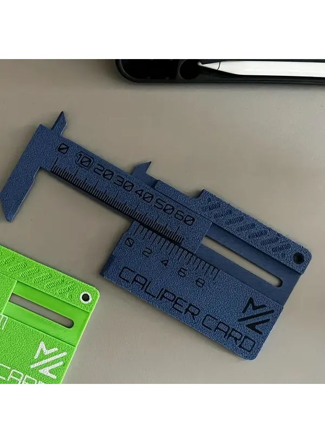 Blue 3D Printed Vernier Caliper Keychain Mini Ruler Durable Plastic Engineering Crafting - Image 5