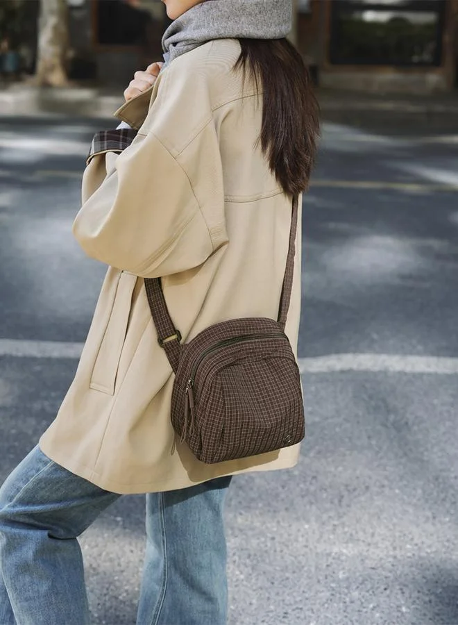 Take Two Brown Textured Crossbody Bag