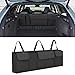 Alieemo Car Trunk Organizer Waterproof Collapsible Cargo Bag with 4 PocketsBackseat Hanging Large Storage with Adjustable Straps Sturdy Space Saver Frees Trunk Floor for SUV Truck Black - Image 2