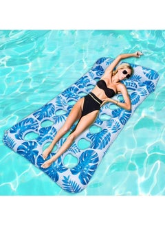 GGEROU Pool Lounger Float,Water Lounger Pool Chair Lounge,Inflatable Pool Hammock Float 21-Cooling Holes, Floating Mat Swimming Pool Floats Toys Blue  - Image 3