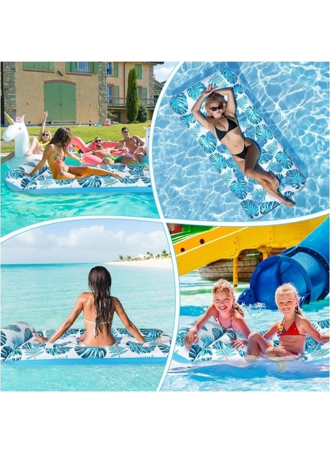 GGEROU - Pool Lounger Float,Water Lounger Pool Chair Lounge,Inflatable Pool Hammock Float 21-Cooling Holes, Floating Mat Swimming Pool Floats Toys Blue - Image 1