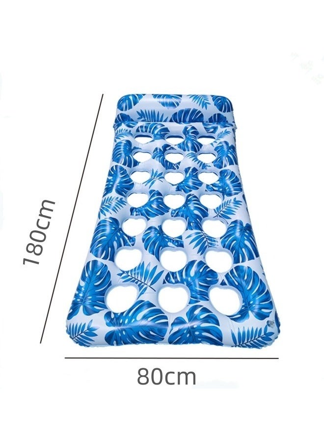 GGEROU - Pool Lounger Float,Water Lounger Pool Chair Lounge,Inflatable Pool Hammock Float 21-Cooling Holes, Floating Mat Swimming Pool Floats Toys Blue - Image 1