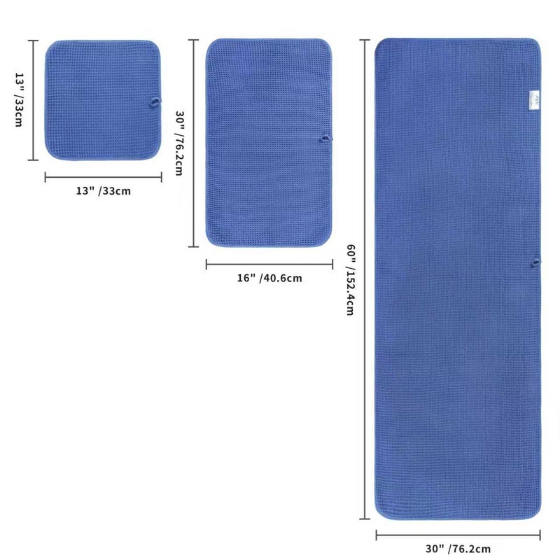 POLYTE 430 GSM Microfiber Quick Dry Lint Free Oversize Bath Towel Set, 6 Piece (Waffle Weave) - Image 2