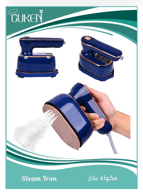 Mini Portable Travel Steam Iron, 1000w High Power, Handheld 180 Foldable Iron for Travel, Home, College Dormitory, Blue