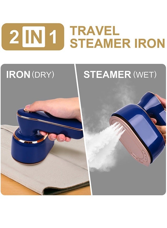 Cuken مكواة بخار صغيرة محمولة للسفر، قوة عالية 1000 وات، محمولة باليد 180¬∞ مكواة قابلة للطي للسفر والمنزل والمسكن الجامعي، باللون الأزرق - Image 3