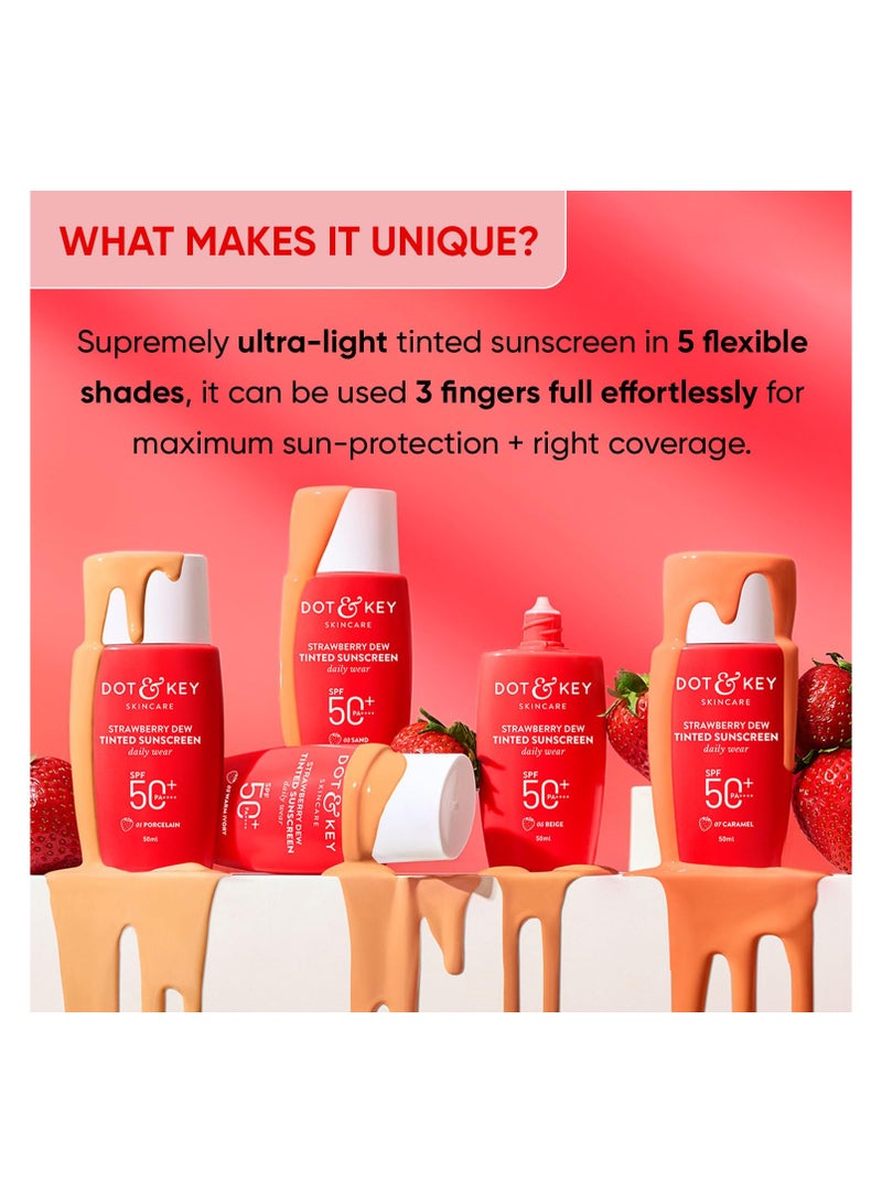 Dot & Key Strawberry Dew Tinted Sunscreen SPF 50+ Pa++++ - 01 Porcelain | Protection Against UA/UB | Broad Spectrum, Water & Sweat resistant | For All Skin Types | 50ml - Image 3