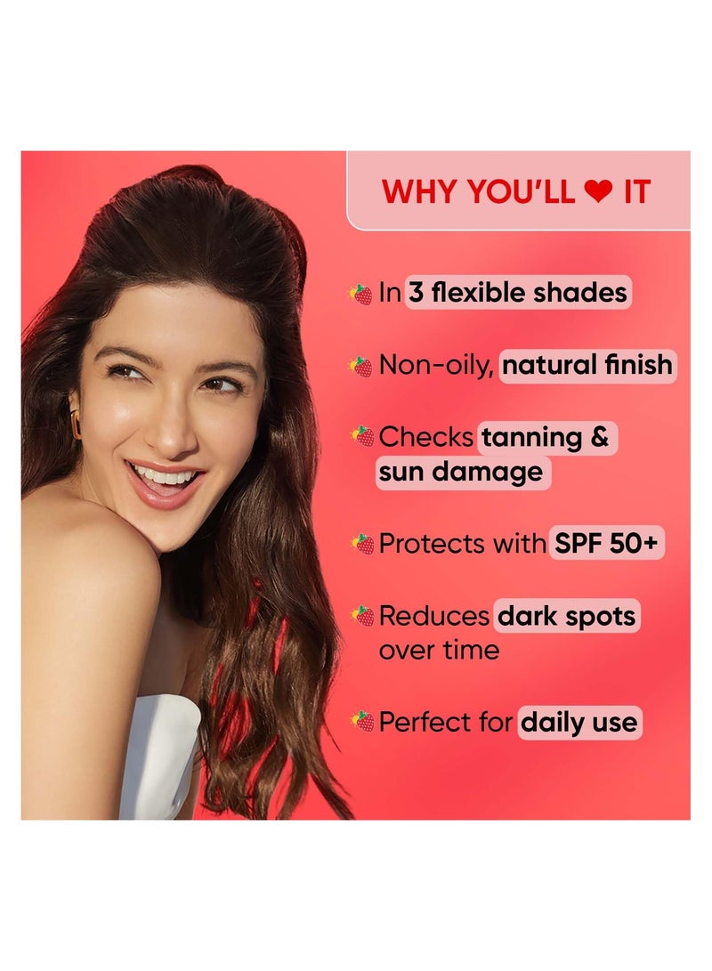 Dot & Key Strawberry Dew Tinted Sunscreen SPF 50+ Pa++++ - 01 Porcelain | Protection Against UA/UB | Broad Spectrum, Water & Sweat resistant | For All Skin Types | 50ml - Image 4
