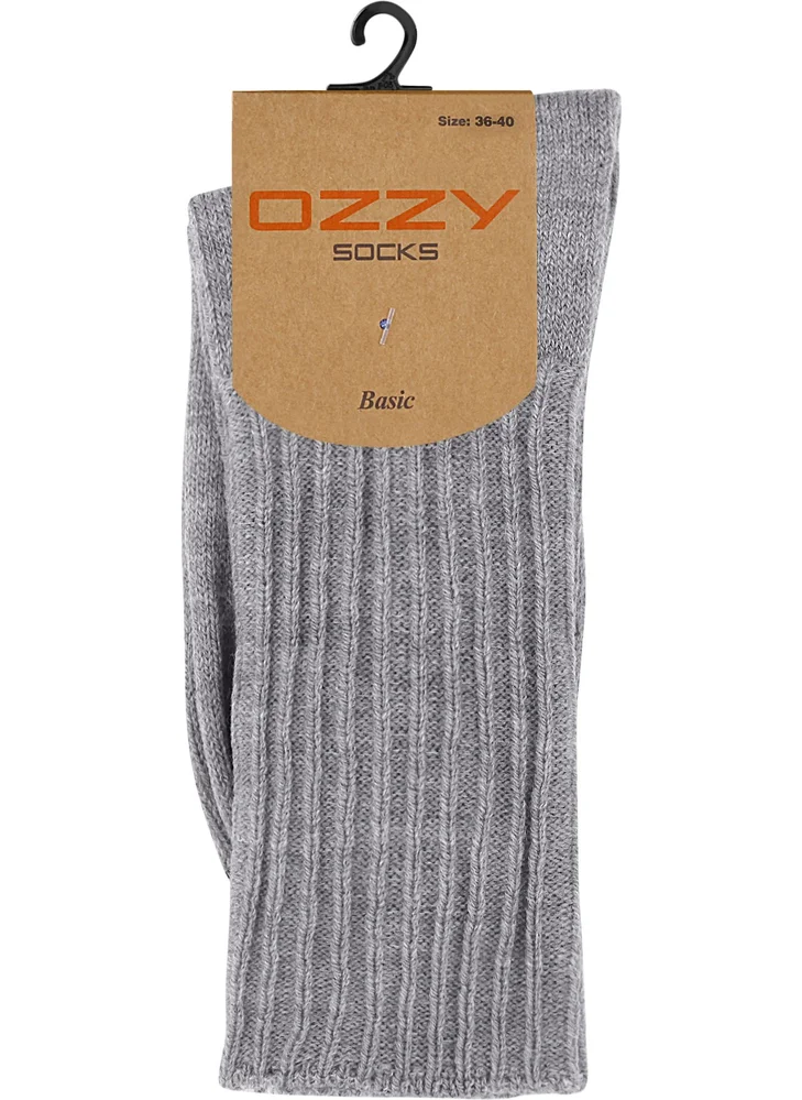 Ozzy Socks Winter Women's Wool Gray Color Sleeping Socks Soft Touch