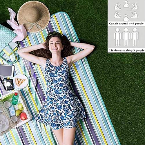 PUPOPIK Picnic Beach Blanket, Picnic Mat 80x60in Waterproof Foldable, Family Mat, Portable Large Picnic Blankets for Travel, Hiking, Music Festival - Image 3