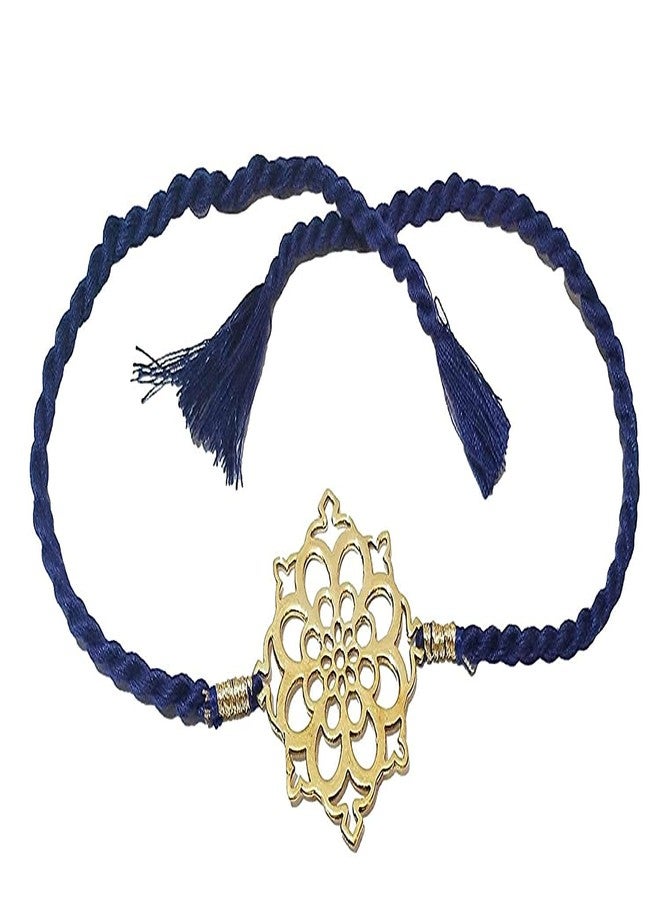 ATHZ Rakhi combo 2 pieces with brass dial of tibetan mandala design and third eye chakra design || bhaiya rakhi - Image 3