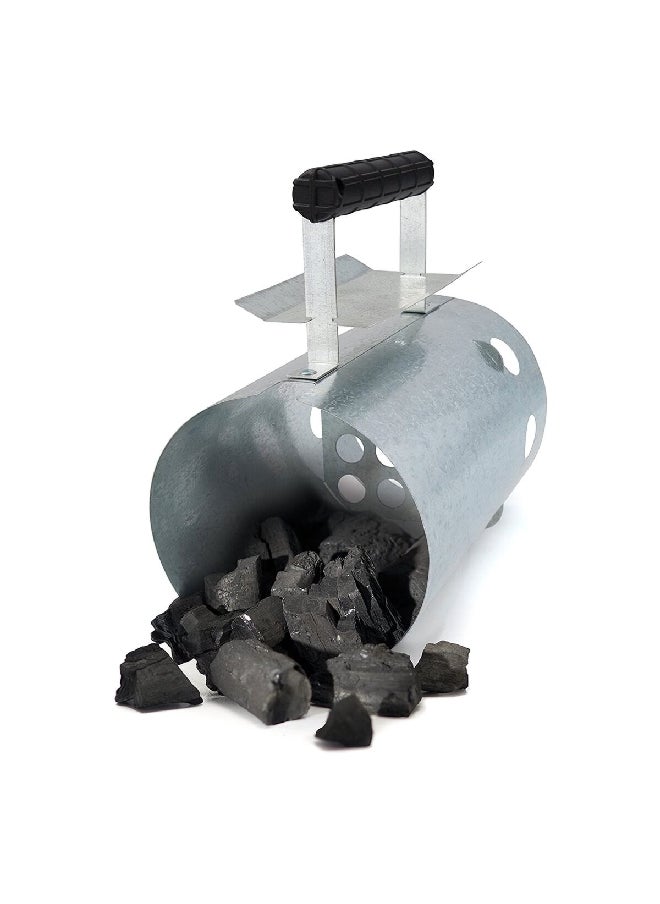 GrillPro Chimney Style Stainless Steel Charcoal Starter Silver 10.6 x 6.5 x 11 Inch 