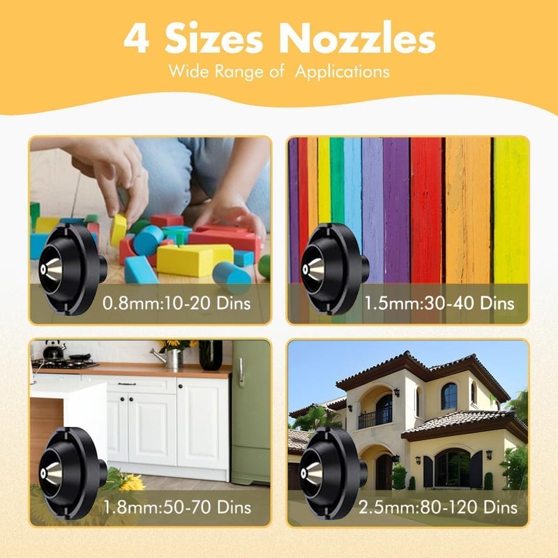1000W high-power electric painting machine, with adjustable spraying width knob, 1400ML container, 4 nozzles and 3 modes, easy to clean, suitable for furniture, cabinets and houses painting - Image 3