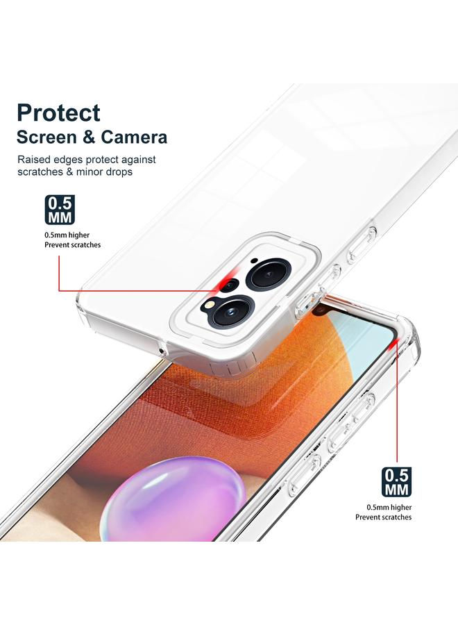 erorex Case For Realme 9i / OPPO A36 / A76 / A96 4G 3 in 1 Clear TPU Color PC Frame Phone Case - Image 3