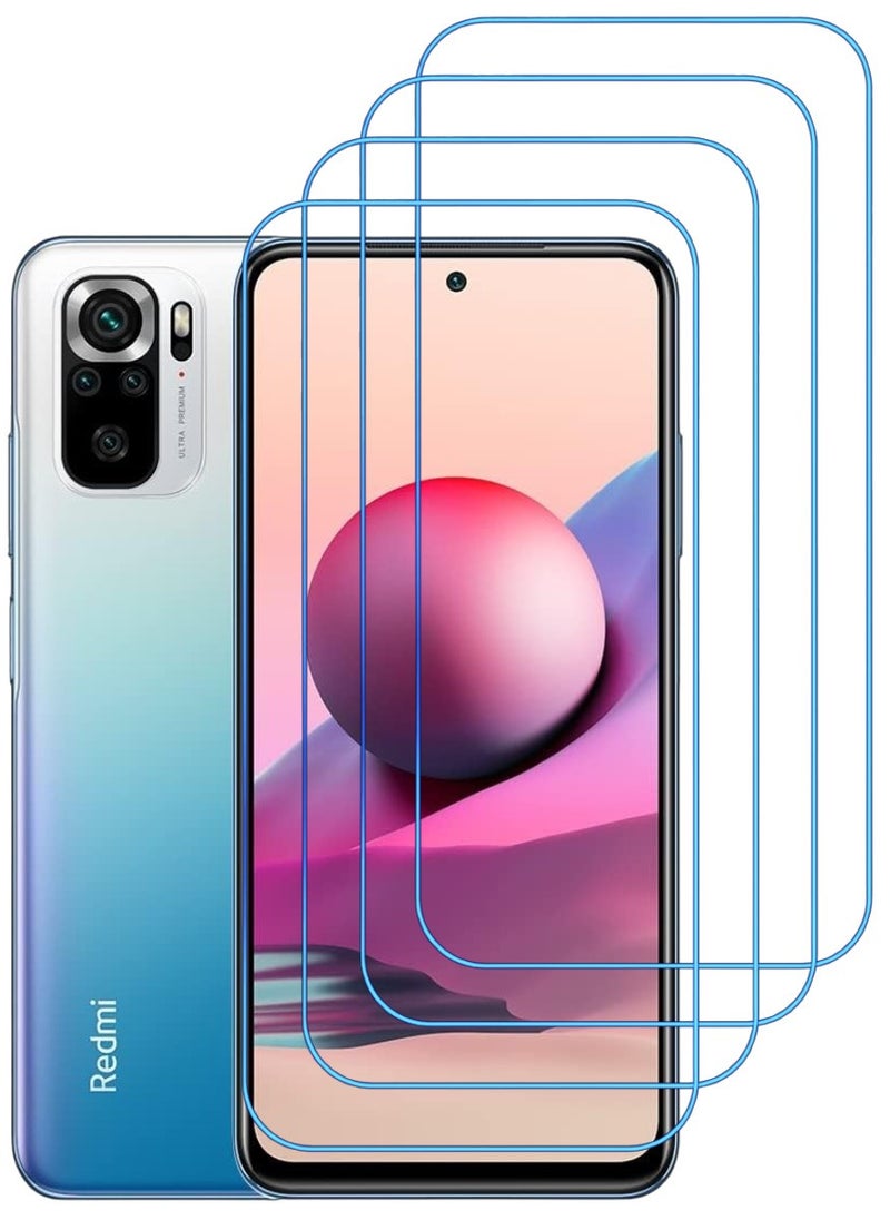 ACLIX 4 Pieces Antistatic ESD Dustproof Premium Quality High Definition Clear Tempered Glass Screen Protector Designed For Xiaomi Redmi Note 10 - Image 1
