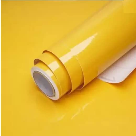 HAPPYMATES Self Adhesive Vinyl Wrap DIY Auto Wrap Film Fit Most Cars & Bikes Waterproof Car Sticker Vinyl Sheet, Interior Sticker, Heat Resistant (12 X 60 Inch, Yellow) - Image 5