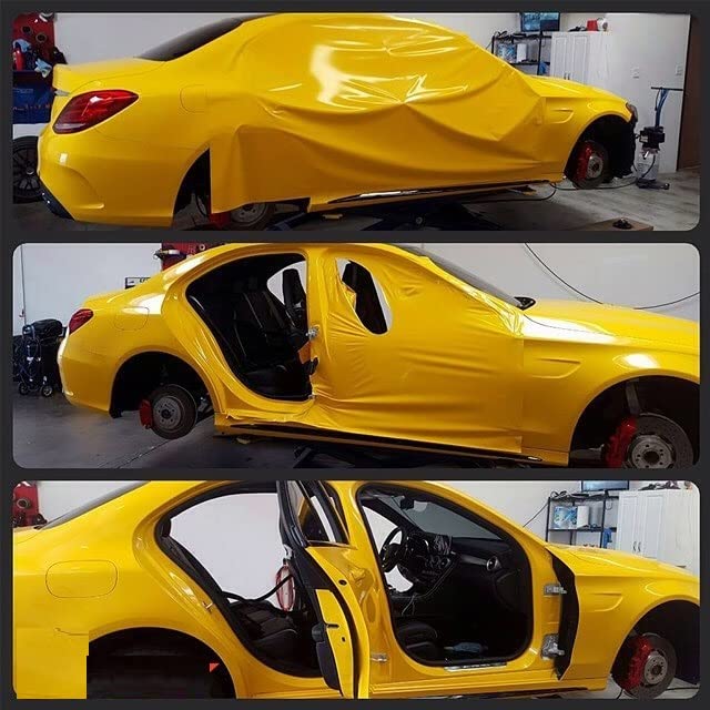 HAPPYMATES Self Adhesive Vinyl Wrap DIY Auto Wrap Film Fit Most Cars & Bikes Waterproof Car Sticker Vinyl Sheet, Interior Sticker, Heat Resistant (12 X 60 Inch, Yellow) - Image 4
