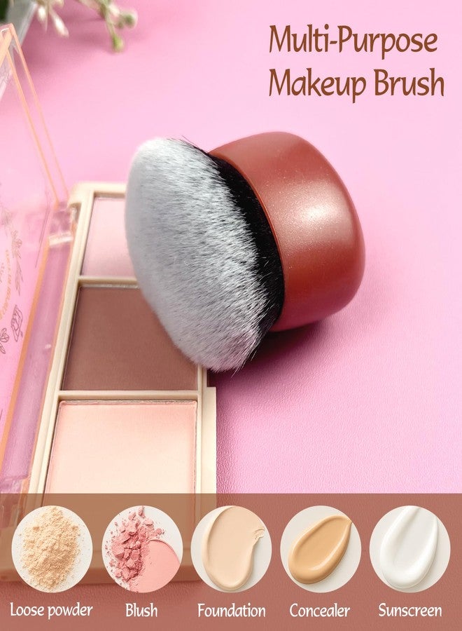 Brvlsoc Foundation Blender Brush – Kabuki Style Makeup Tool for Face & Body, Dense Synthetic Fibers for Liquid, Cream, or Powder Foundation, Handle-Free, 1 Piece - Image 3