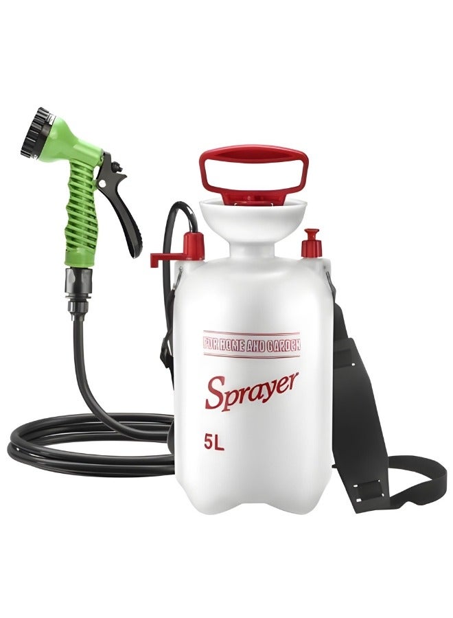 PRIMO PLUS Portable Pressure Pump for Garden, Lawn and Garden, 5L Capacity with Pressure Relief Valve and Adjustable Shoulder Strap for Lawn, Garden, Deck and Car Cleaning - Image 1