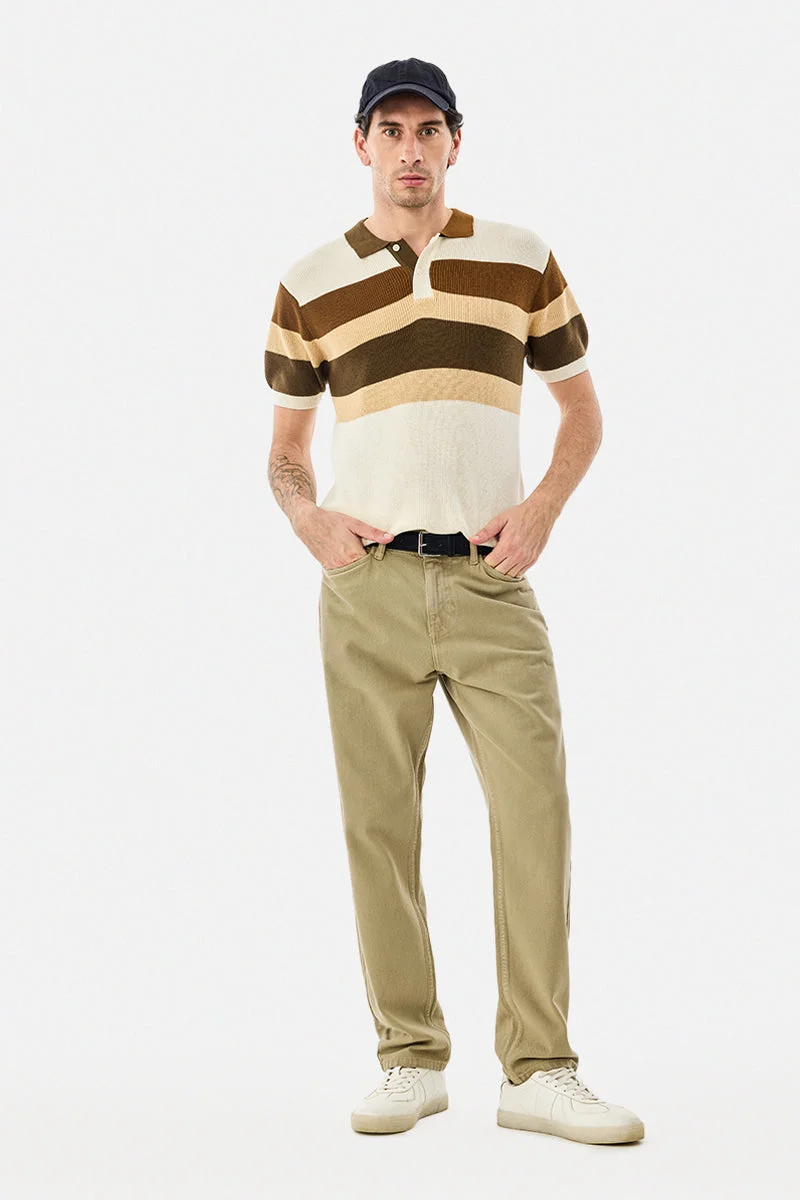 سنيتش تيشيرت بولو قطن % مخطط مقاس كبير