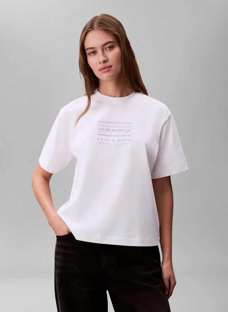 Calvin Klein Jeans  Casual Seasonal Graphic Boxy T-Shirt for Women | Best Price UAE