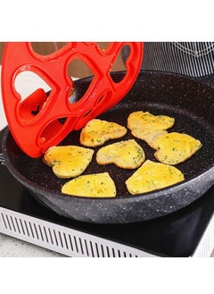 Generic Pancake Molds Ring Fried Egg Mold, Reusable High Temperature Resistant Silicone Non Stick Pancake Maker Egg Ring Maker, Breakfast Household Mold for Sandwich Muffins Pancake (Red)  - Image 4