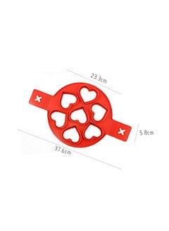 Generic Pancake Molds Ring Fried Egg Mold, Reusable High Temperature Resistant Silicone Non Stick Pancake Maker Egg Ring Maker, Breakfast Household Mold for Sandwich Muffins Pancake (Red)  - Image 2