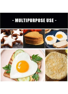 Generic Pancake Molds Ring Fried Egg Mold, Reusable High Temperature Resistant Silicone Non Stick Pancake Maker Egg Ring Maker, Breakfast Household Mold for Sandwich Muffins Pancake (Red)  - Image 5