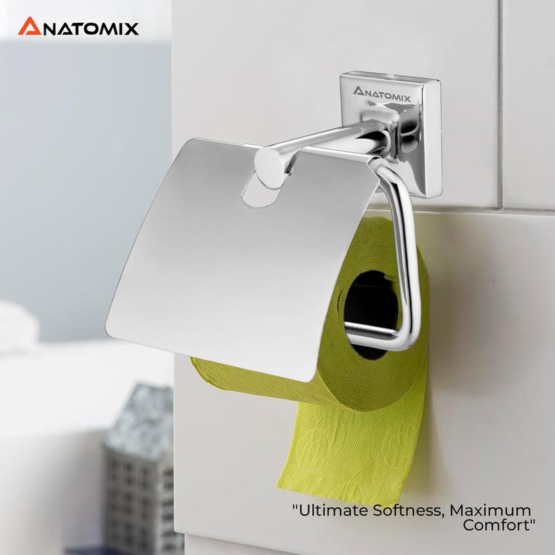 ANATOMIX Anatomix Quadra Stainless Steel Toilet Paper Holder Toilet Paper Roll Holder for BathroomToilet Tissue Roll Holder Wall Mounted  - Image 2