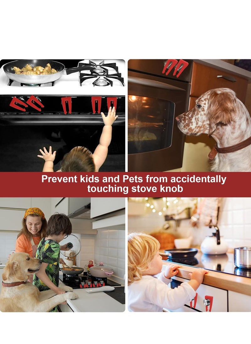 Generic - Stove Knob Covers for Child Safety Stove Knob Locks Proofing Oven Knob Lock Stove Child Safety Guards For Child Safety for Gas Stove Grill Home Restaurant Kitchen 8 Pack Red - Image 1