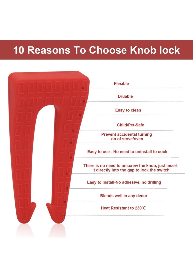 Generic - Stove Knob Covers for Child Safety Stove Knob Locks Proofing Oven Knob Lock Stove Child Safety Guards For Child Safety for Gas Stove Grill Home Restaurant Kitchen 8 Pack Red - Image 1
