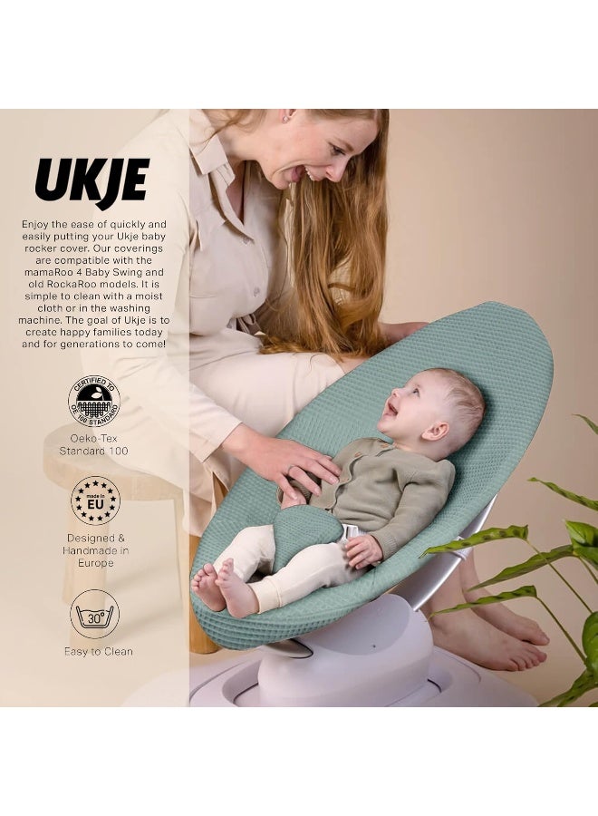 UKJE Protective Baby Rocker Cover Liner - Compatible with Old Model Before 2022 MamaRoo 4 - Baby Swing Cover - Bouncer Cover - Jade - Image 3