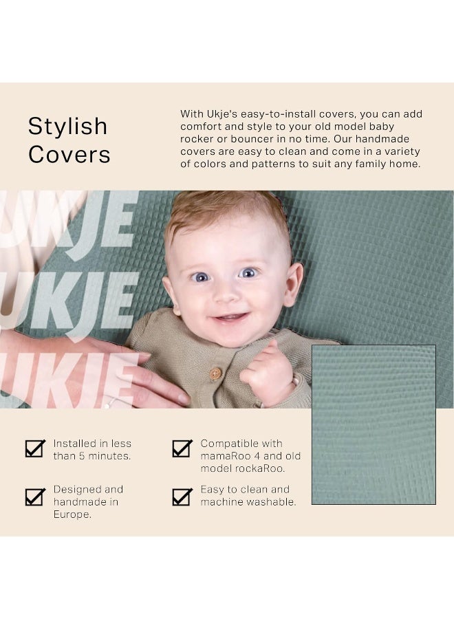 UKJE Protective Baby Rocker Cover Liner - Compatible with Old Model Before 2022 MamaRoo 4 - Baby Swing Cover - Bouncer Cover - Jade - Image 2