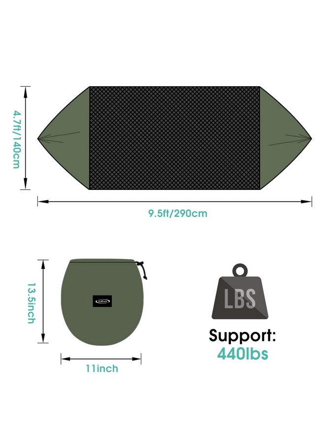 G4Free Large Camping Hammock with Mosquito Net Pop-up Parachute Lightweight Hanging Hammocks Tree Straps Swing Hammock Bed for Outdoor Backpacking Backyard Hiking (Army Green) - Image 5