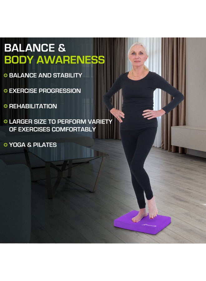 ProSourceFit ProsourceFit Exercise Balance Pad, Non-Slip Cushioned Foam Mat & Knee Pad for Fitness and Stability Training, Yoga, Physical Therapy 15" x 19, Purple  - Image 4