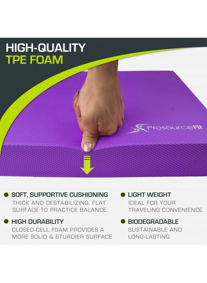 ProSourceFit ProsourceFit Exercise Balance Pad, Non-Slip Cushioned Foam Mat & Knee Pad for Fitness and Stability Training, Yoga, Physical Therapy 15" x 19, Purple  - Image 2