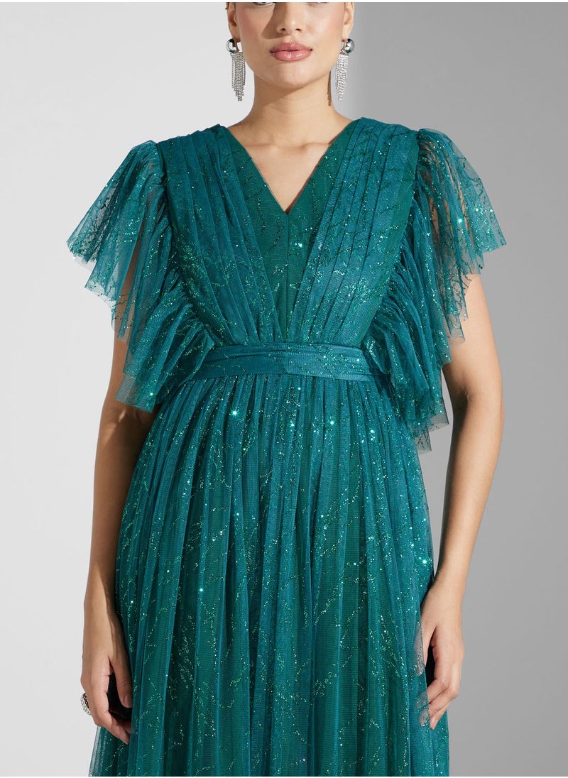 Iyra Ruffle Sleeve Tiered Dress  - Image 3