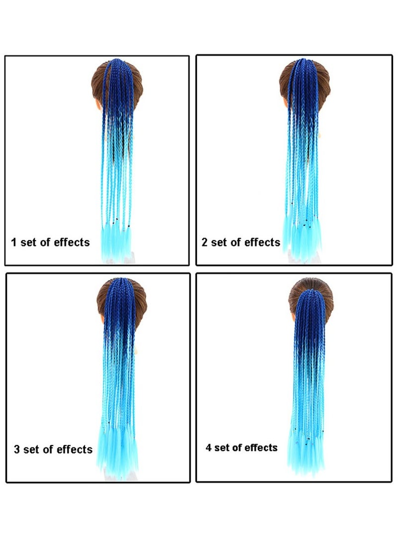 Colorful braids ponytail wig dreadlocks personality headwear - Image 3