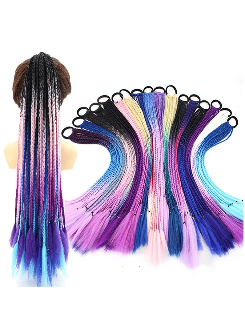 Colorful braids ponytail wig dreadlocks personality headwear - Image 2