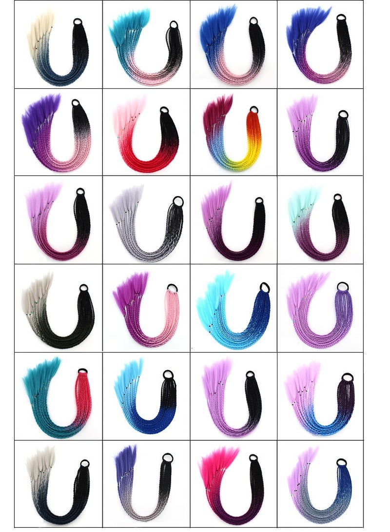 Colorful braids ponytail wig dreadlocks personality headwear - Image 5