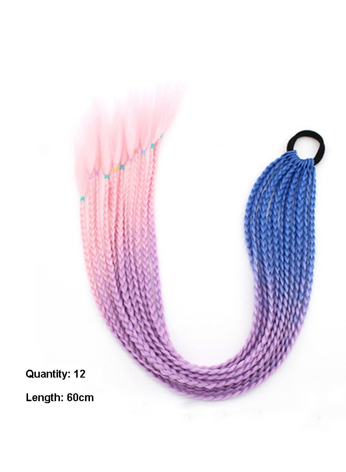 Colorful braids ponytail wig dreadlocks personality headwear - Image 1