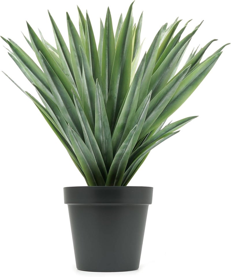 Velener Artificial Agave Plant in Black Pot with Real Stone Pebbles, Large Fake Agave Plants for Indoor and Outdoor-15 inches Tall, 81 Leaves - Image 2