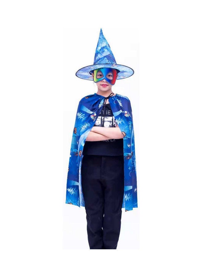 NIBEMINENT 3-Piece Halloween Children Magician Mask Hat And Cloak Set 75*70cm - Image 2