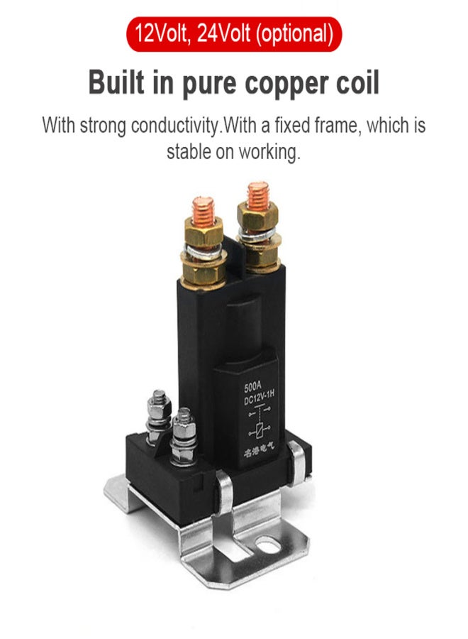 12/24V 500A High Current Relay Intelligent Dual Battery Isolator Switch for Camping Car Starting Relay Auto StartUp Contactor Car Power Switch - Image 3