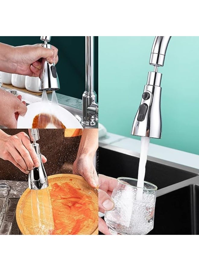 Universal 3-Function Faucet Splash Head – 360° Rotating Kitchen Sink Tap Nozzle with Adjustable Water Modes, High-Pressure Sprayer for Cleaning, Easy Installation - Image 2
