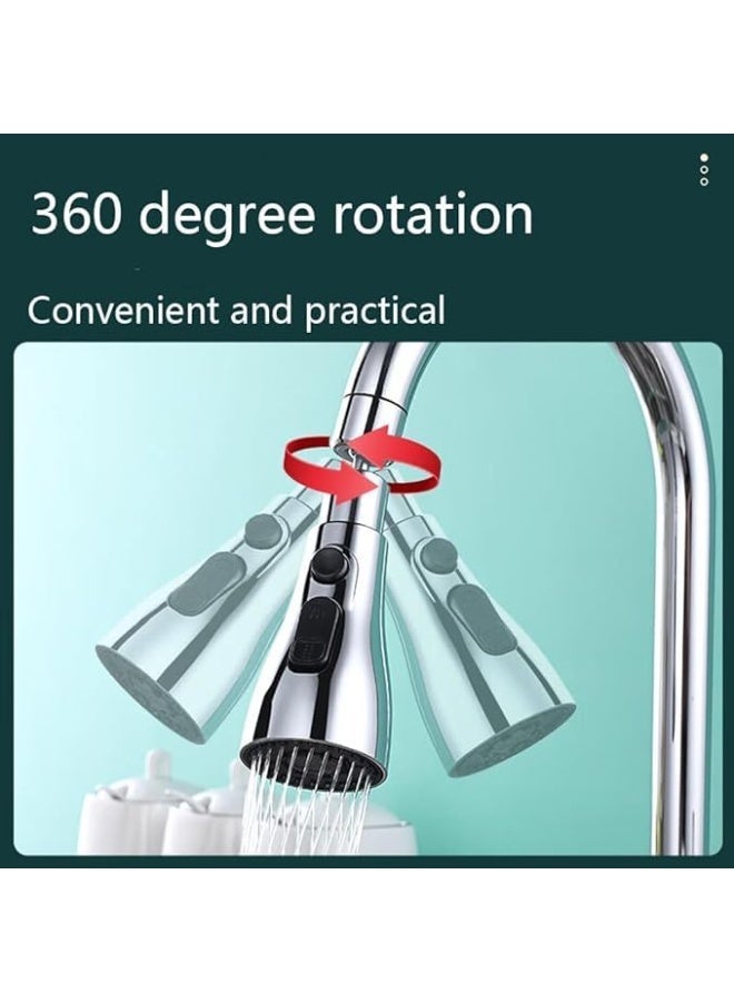 Universal 3-Function Faucet Splash Head – 360° Rotating Kitchen Sink Tap Nozzle with Adjustable Water Modes, High-Pressure Sprayer for Cleaning, Easy Installation - Image 4
